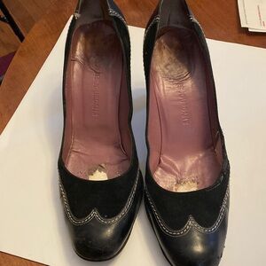 Charles Jordan Vintage 1990s suede and leather pumps